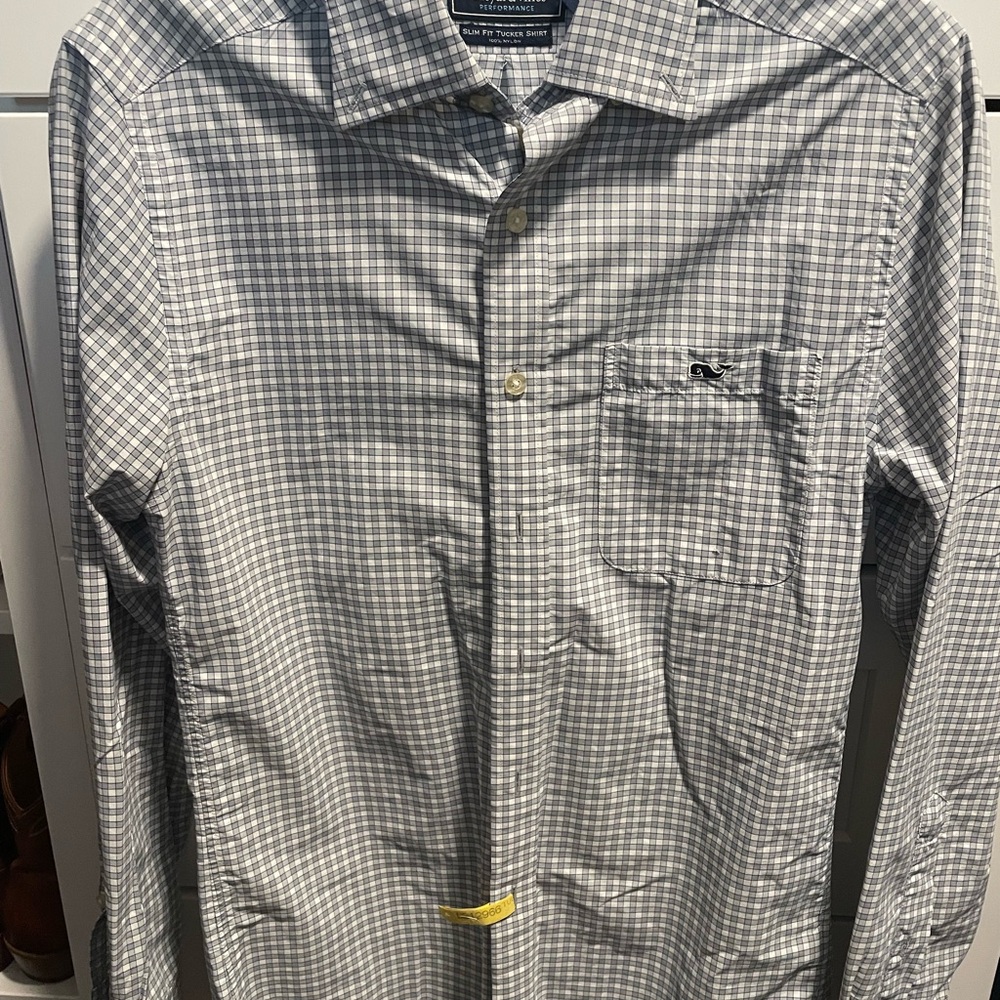 Vineyard Vines Men's Gray Plaid Button Down Shirt